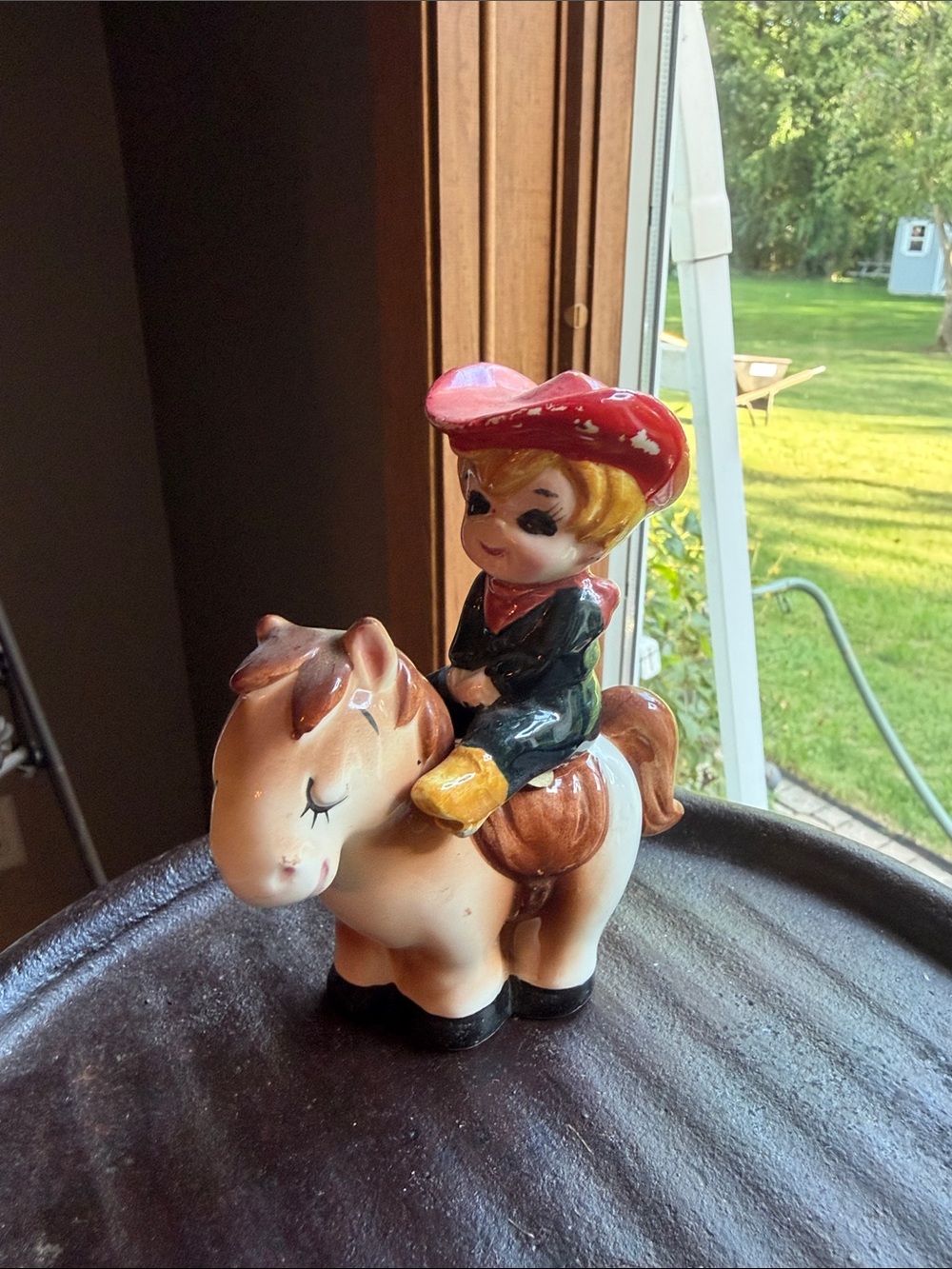 Vintage Norcrest Cowboy and Horse Salt and Pepper Shakers, Retro Kitchenalia